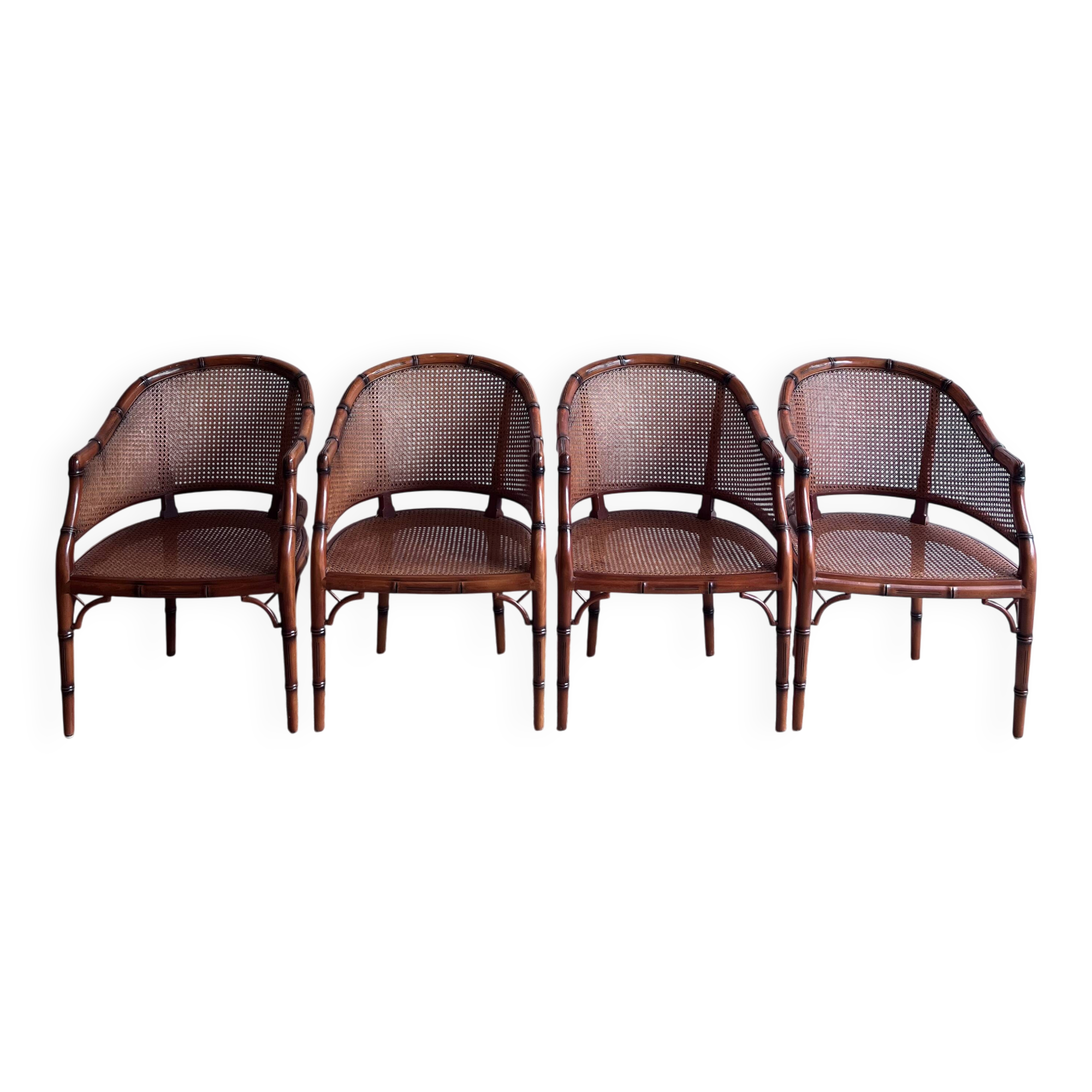 4 'Faux Bamboo' Dining Chairs Italian Giorgetti