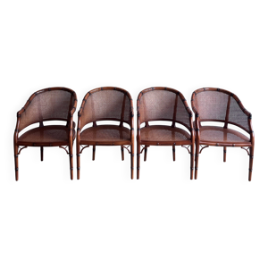 4 chaises de salle à manger 'Faux Bambou' italiennes Giorgetti
