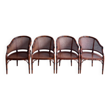 4 chaises de salle à manger 'Faux Bambou' italiennes Giorgetti
