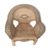 Fauteuil enfants en rotin années 65