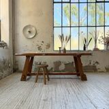 Aranjou farmhouse table in blond elm, 1950s