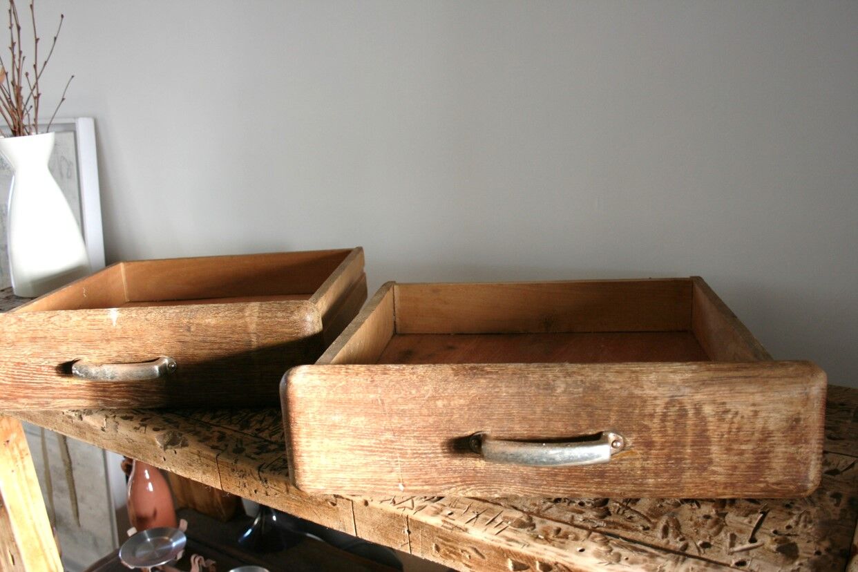 Antique wooden drawers
