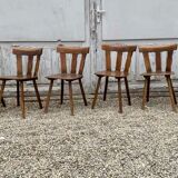 Series set of 36 vintage curved wood bistro chairs