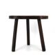 Wooden tripod bedside or occasional table, bean-shaped top.