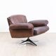 Brown leather swivel armchair by De Sede, model DS 31, 1960s, wine.