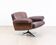 Brown leather swivel armchair by De Sede, model DS 31, 1960s, wine.
