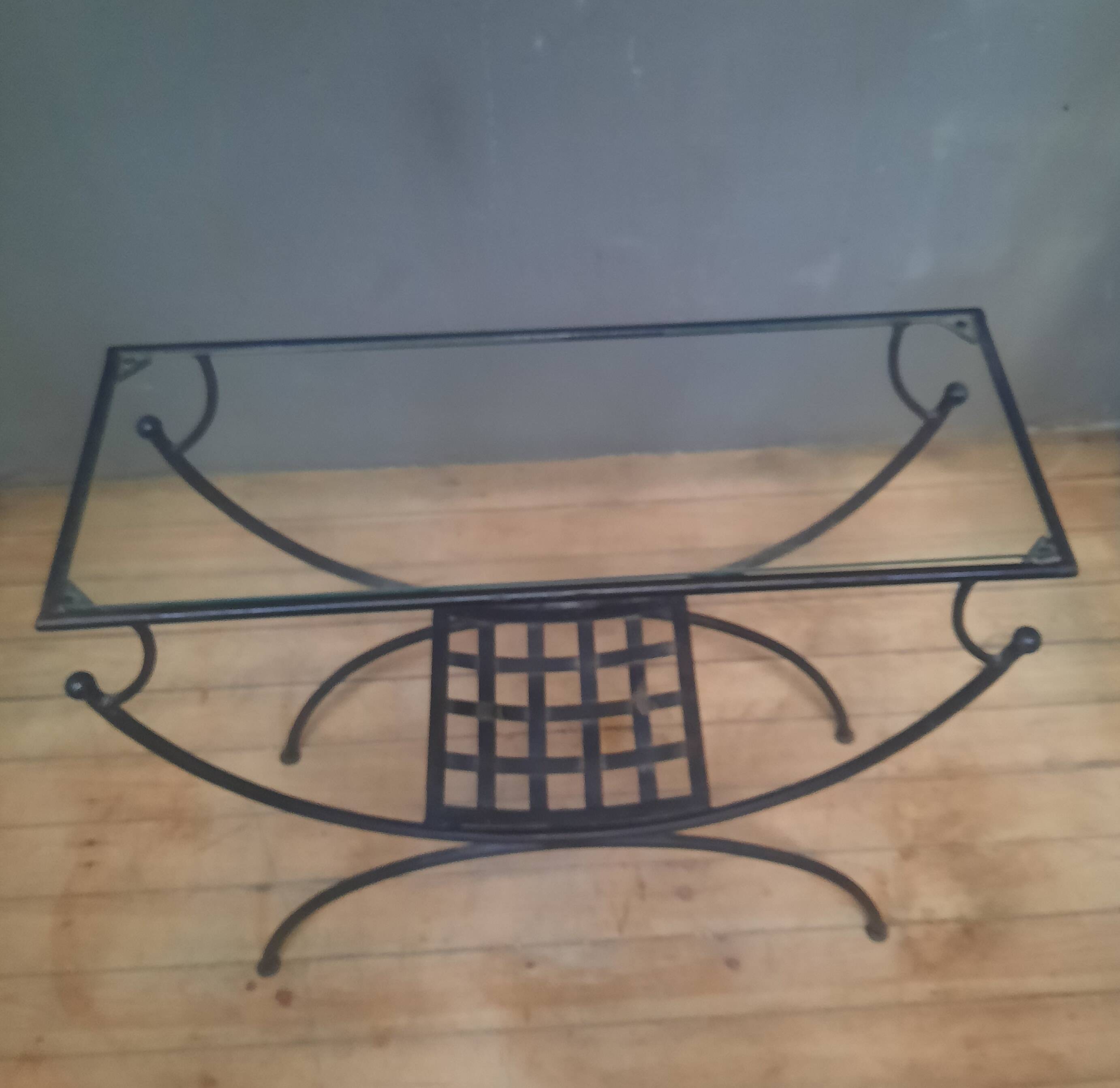 Metal and glass console