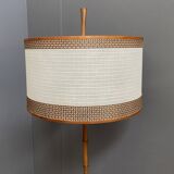 Bamboo look floorlamp large white shade
