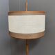 Bamboo-look floor lamp with large white shade