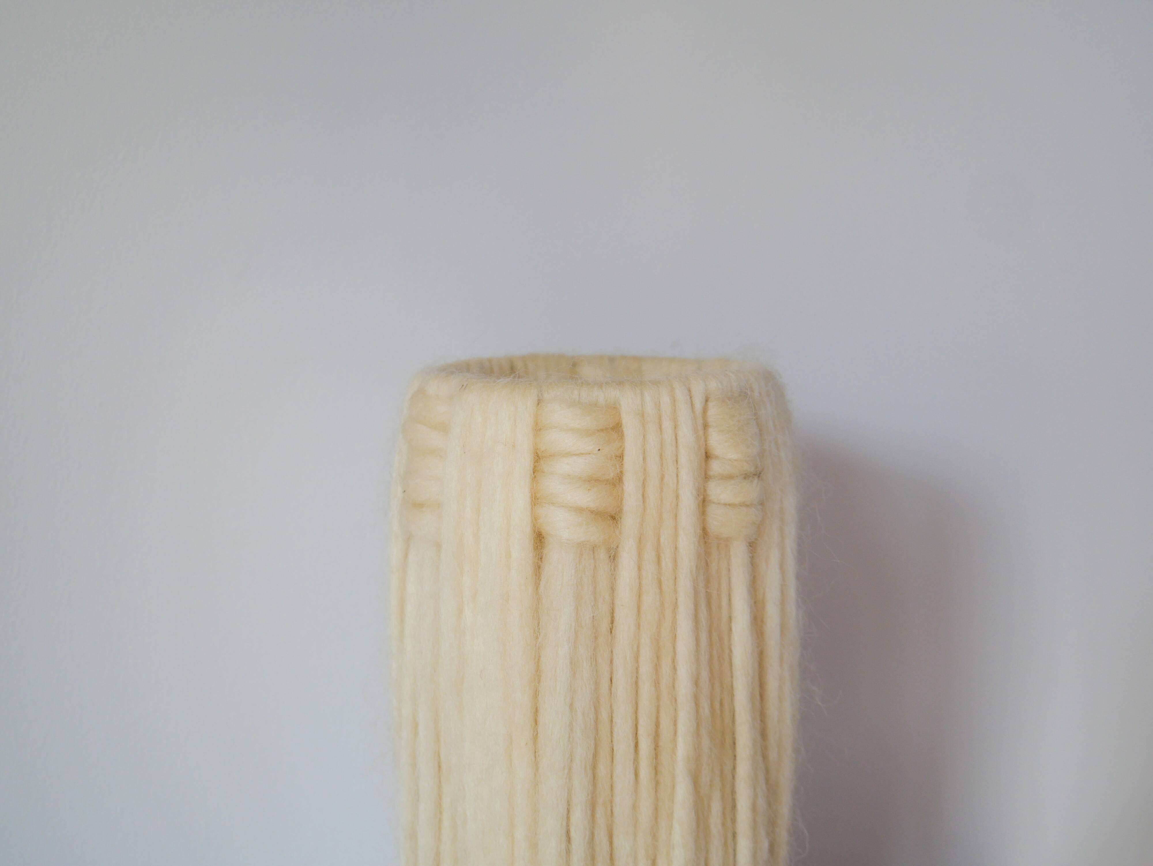 Scandinavian lamp in glazed sandstone and wool lampshade, 1970