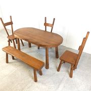 Vintage brutalist dining set, 1960s