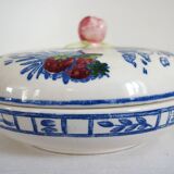 Gien earthenware candy box, vintage Blue Bird model