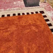 Beni Ouarain Moroccan rug orange terracotta 300x200 cm