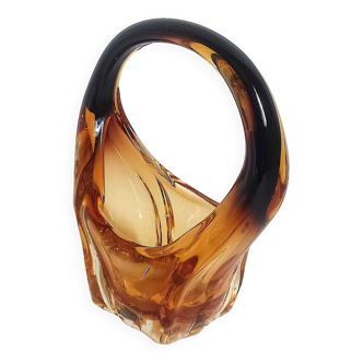 Vase ou vide-poche forme panier Murano Hauteur 21,2 cm