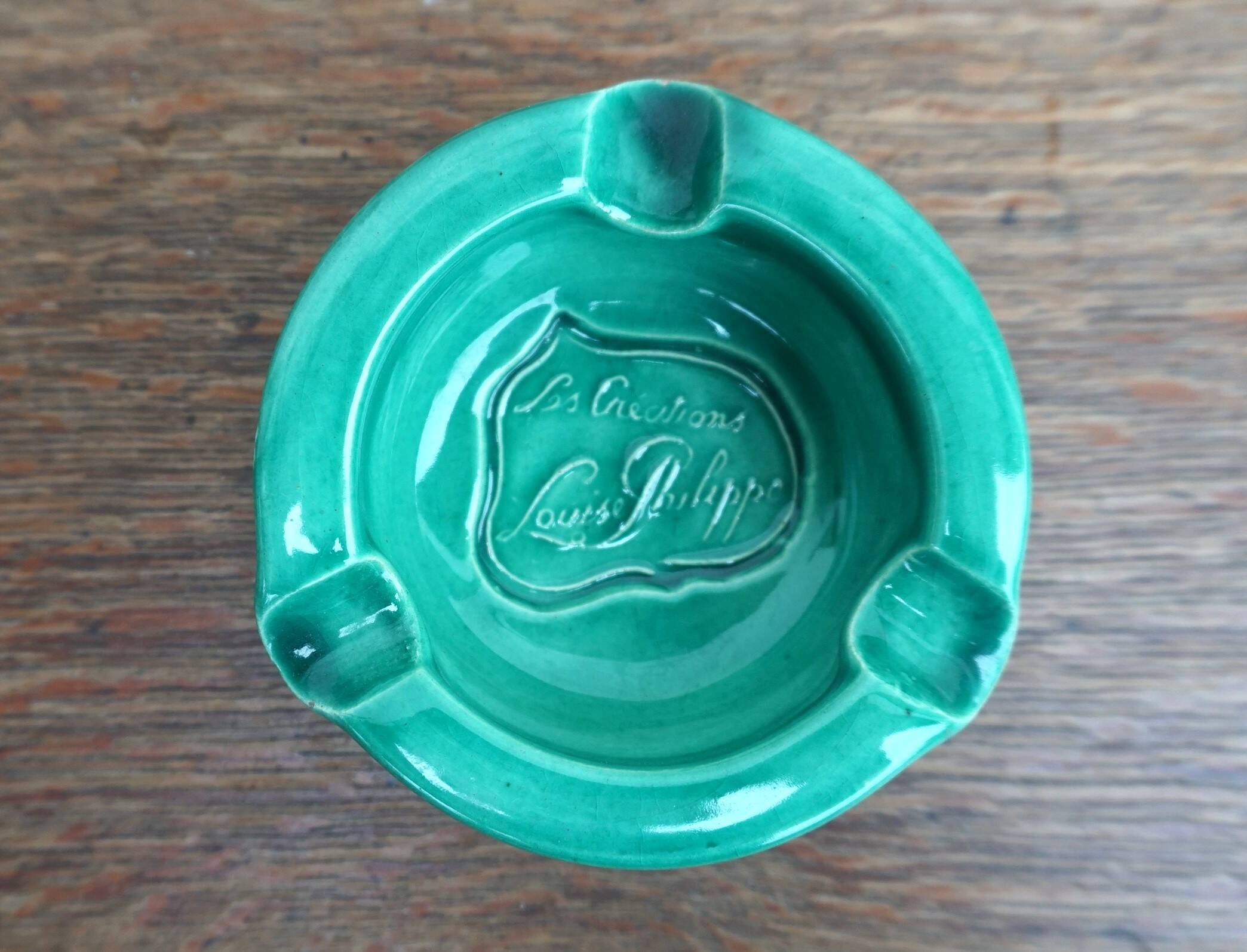 1950s ceramic ashtray signed Charlotte Corbin