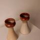 Pair of ceramic candle holders by Gunni Nordstrøm, Denmark, 1960s.