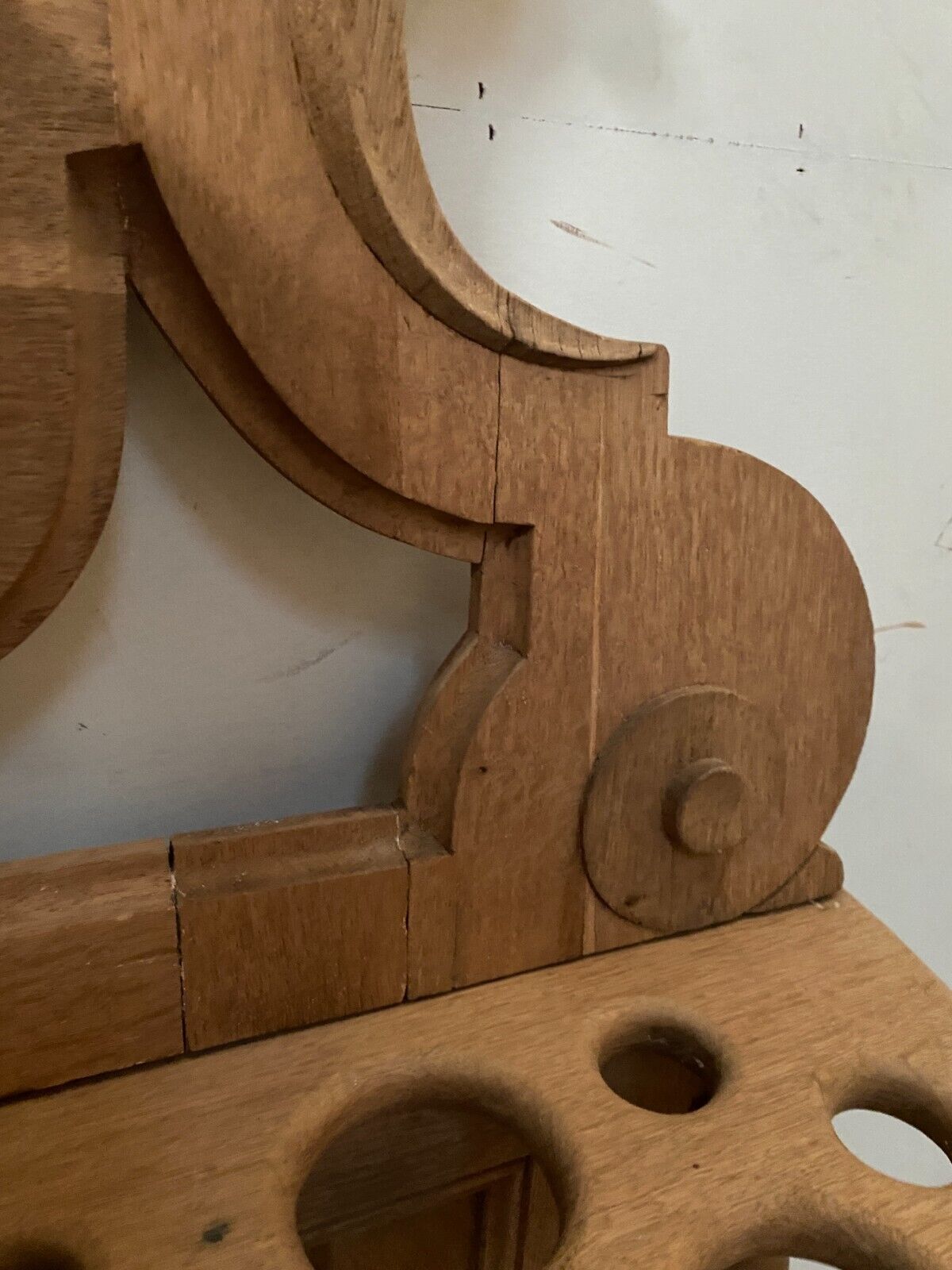 Coat rack and umbrella in carved oak XX century