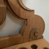 Coat rack and umbrella in carved oak XX century