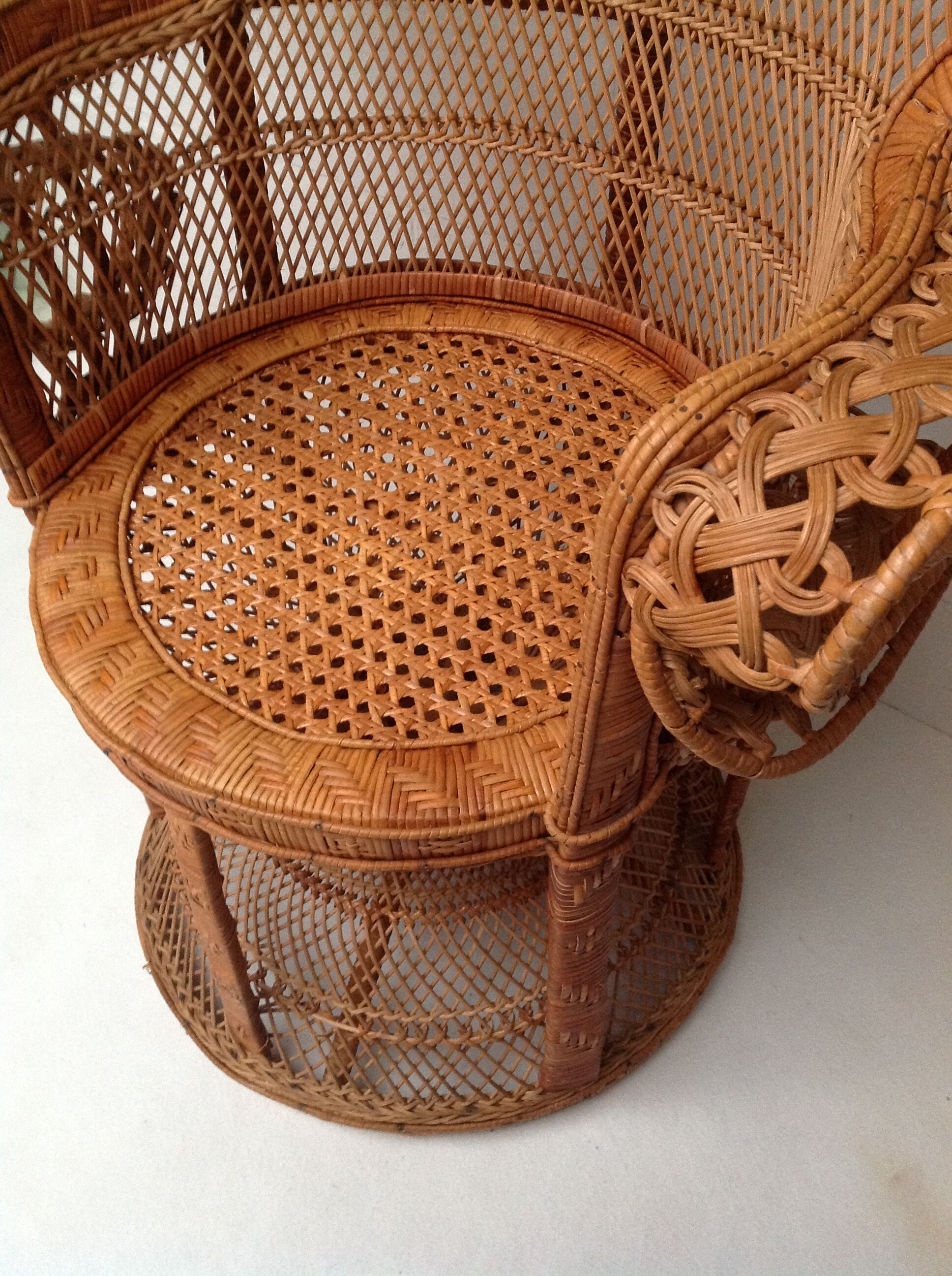 Armchair Emmanuelle rattan 1970