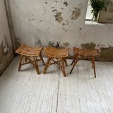 Set 3 rattan stools
