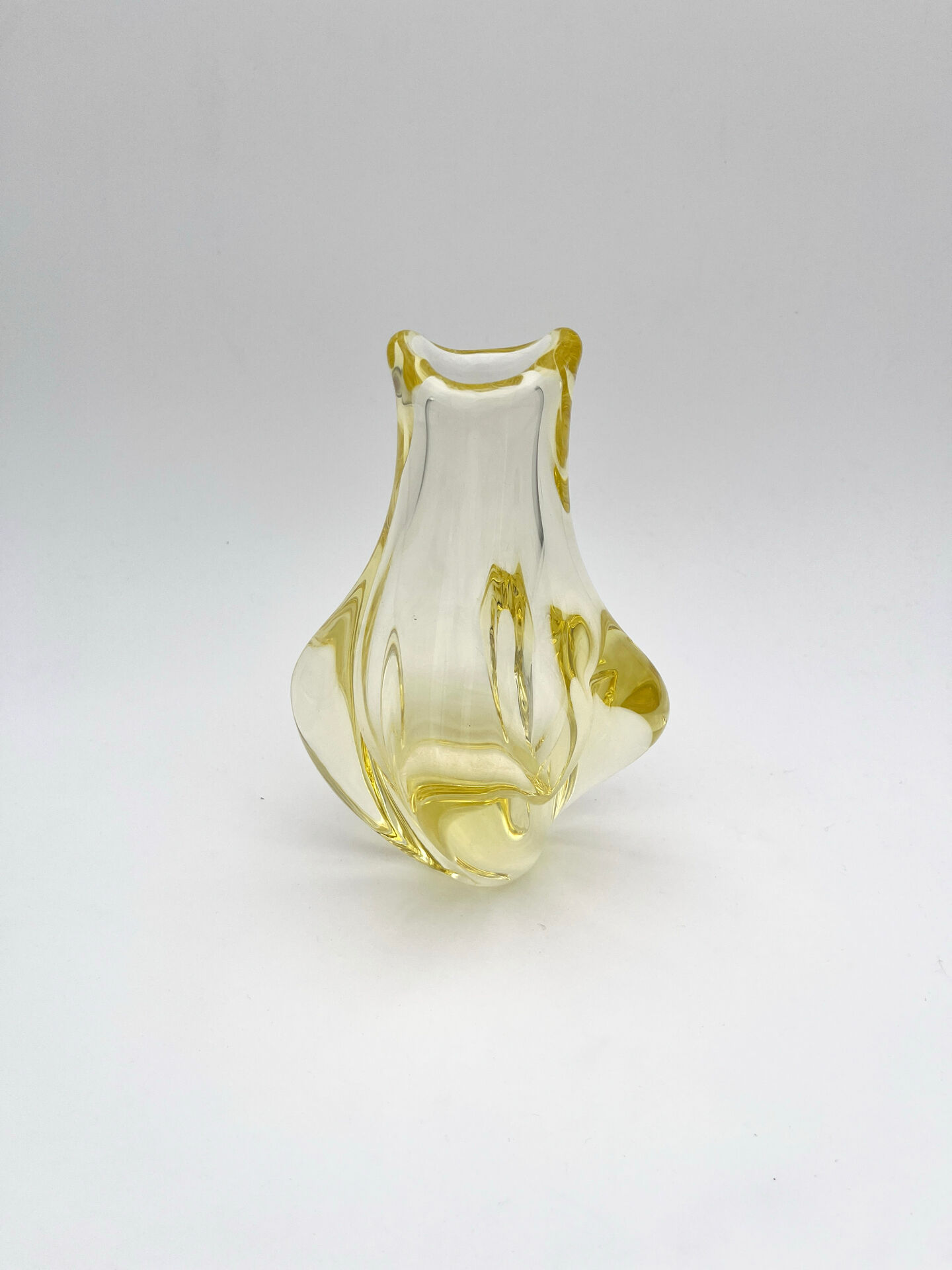Organic Yellow Vase Miloslav Klinger ZBS - Bohemian Glass
