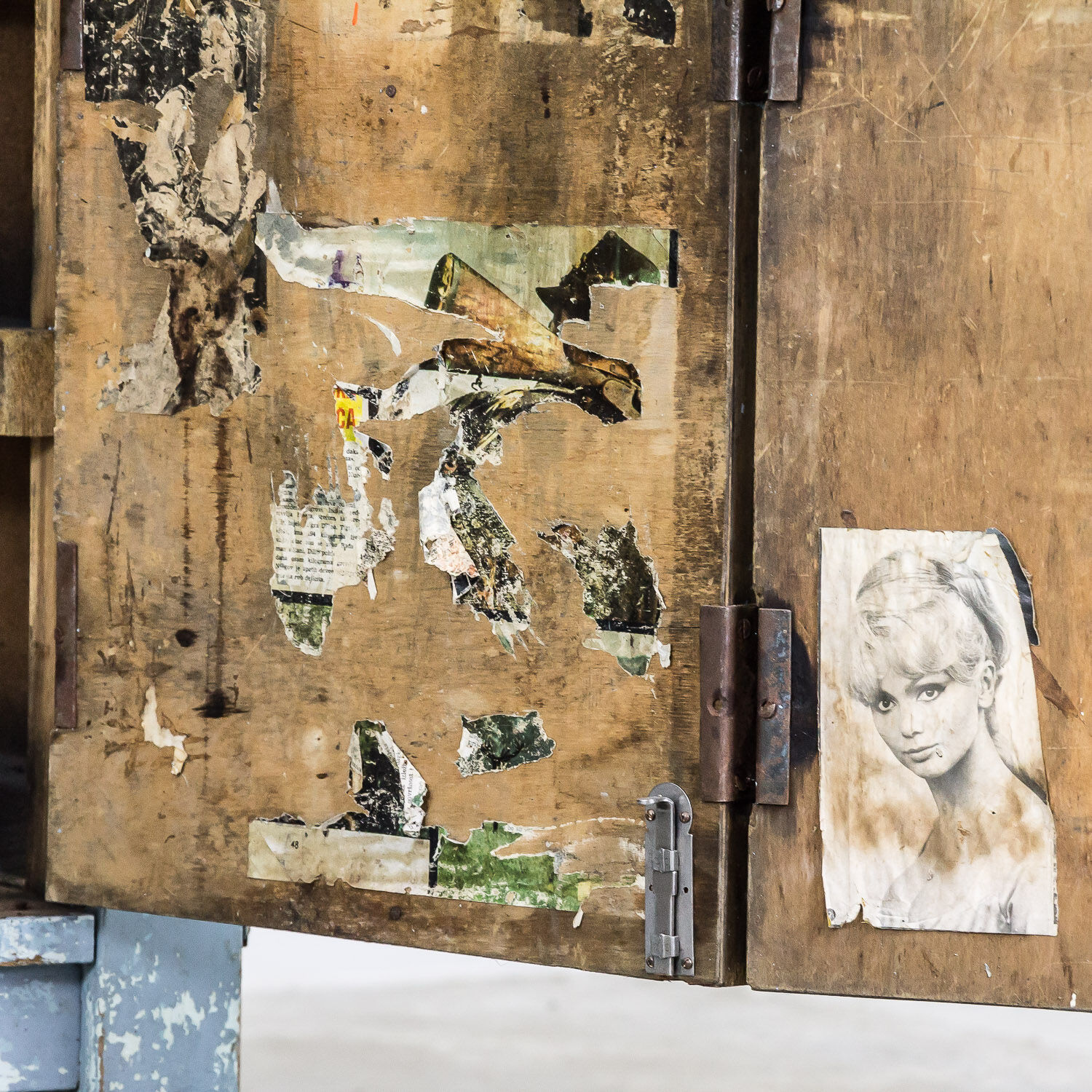 Antique industrial workbench