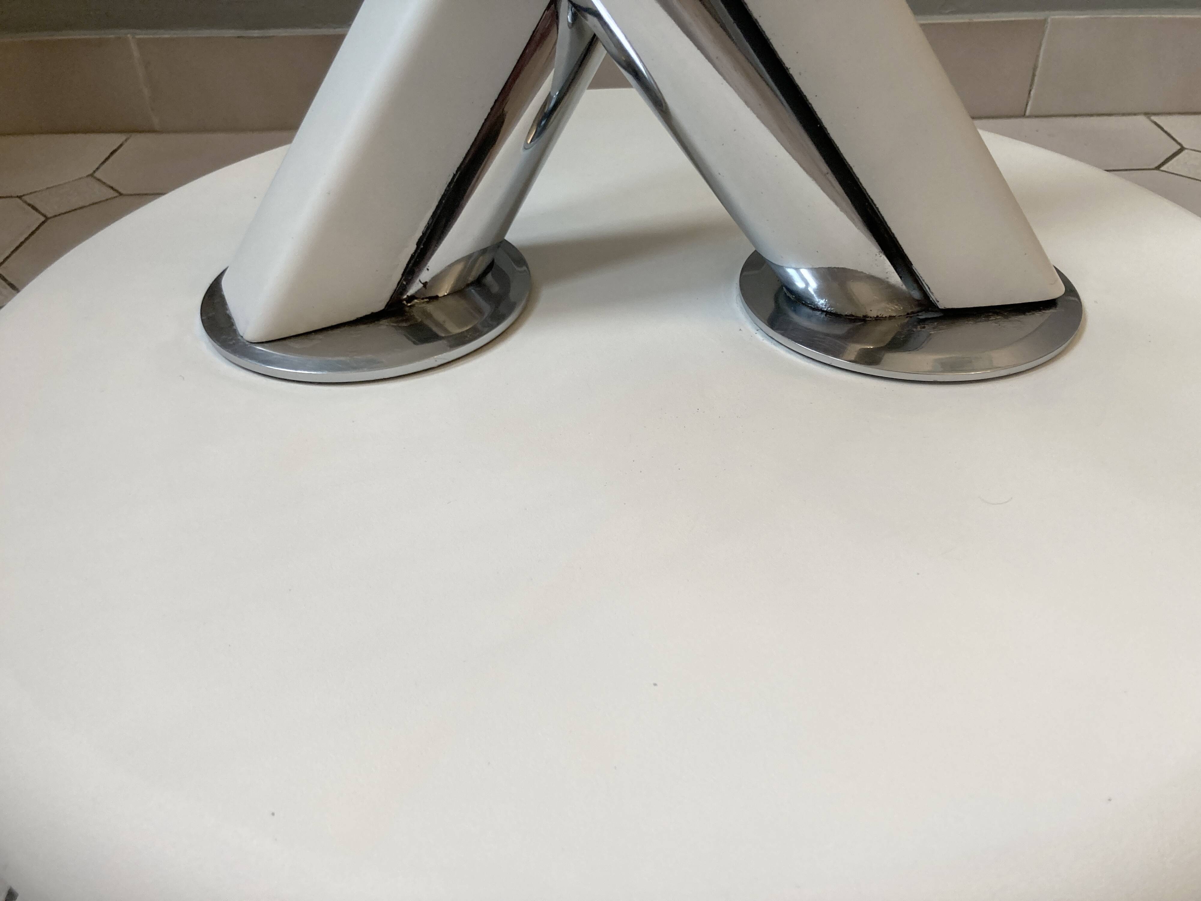 Vintage glass and chrome coffee table