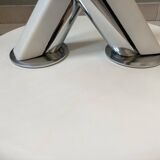 Vintage glass and chrome coffee table