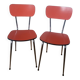 Chaises en formica et métal chromé