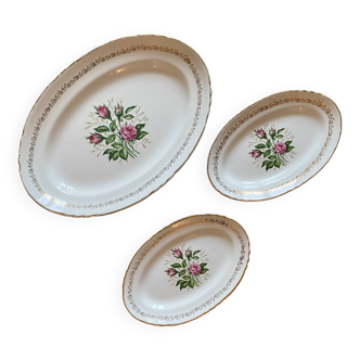 Set of 3 dishes - raviers, vintage - Maintenon model by Moulin des Loups