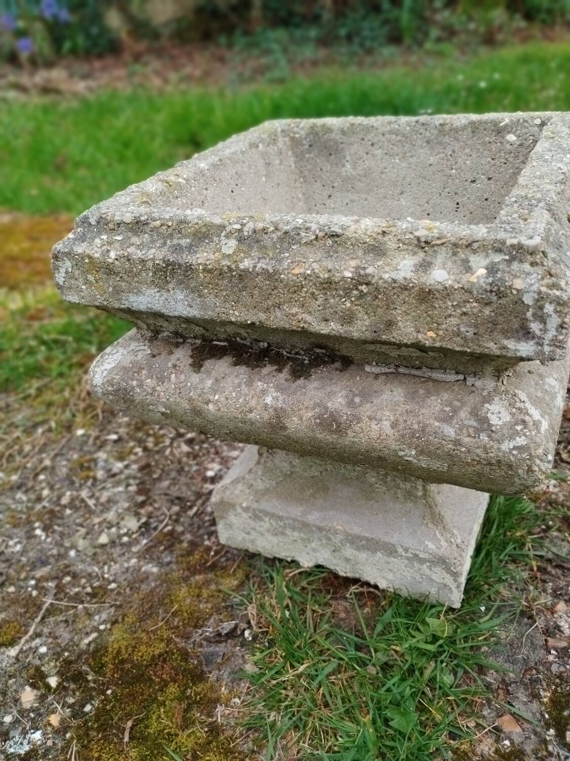 Pair of vintage antique stone Medici planters