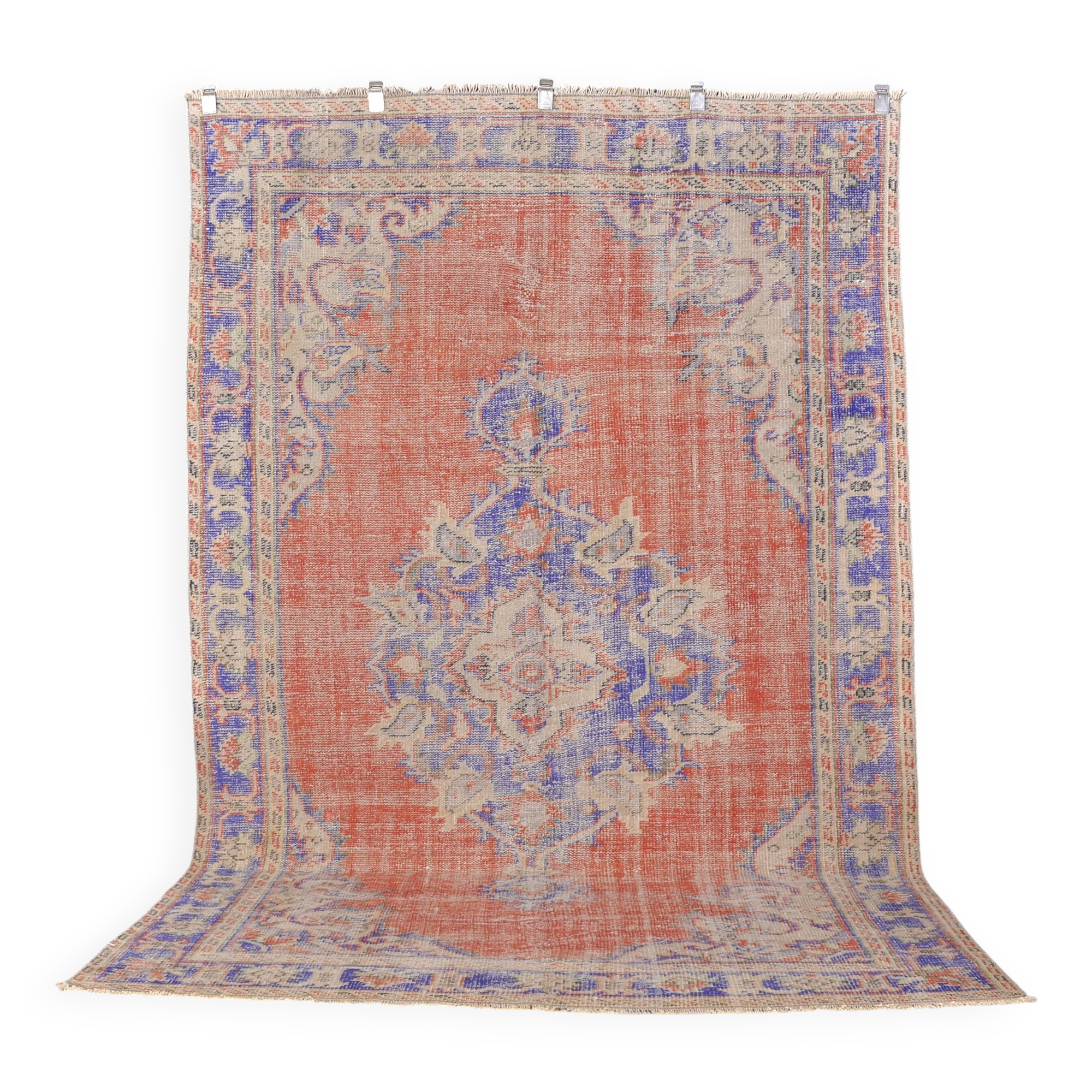 Anatique Handmade Vintage Oushak Carpet sku 2300