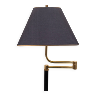 adjustable Brass Swing arm floor lamp 1970s France