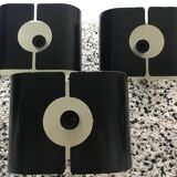 Applique en métal laqué noir, Stilux, 1970