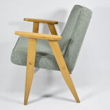 Vintage original armchair model 366, J.Chierowski, Poland, 1960s, green fabric