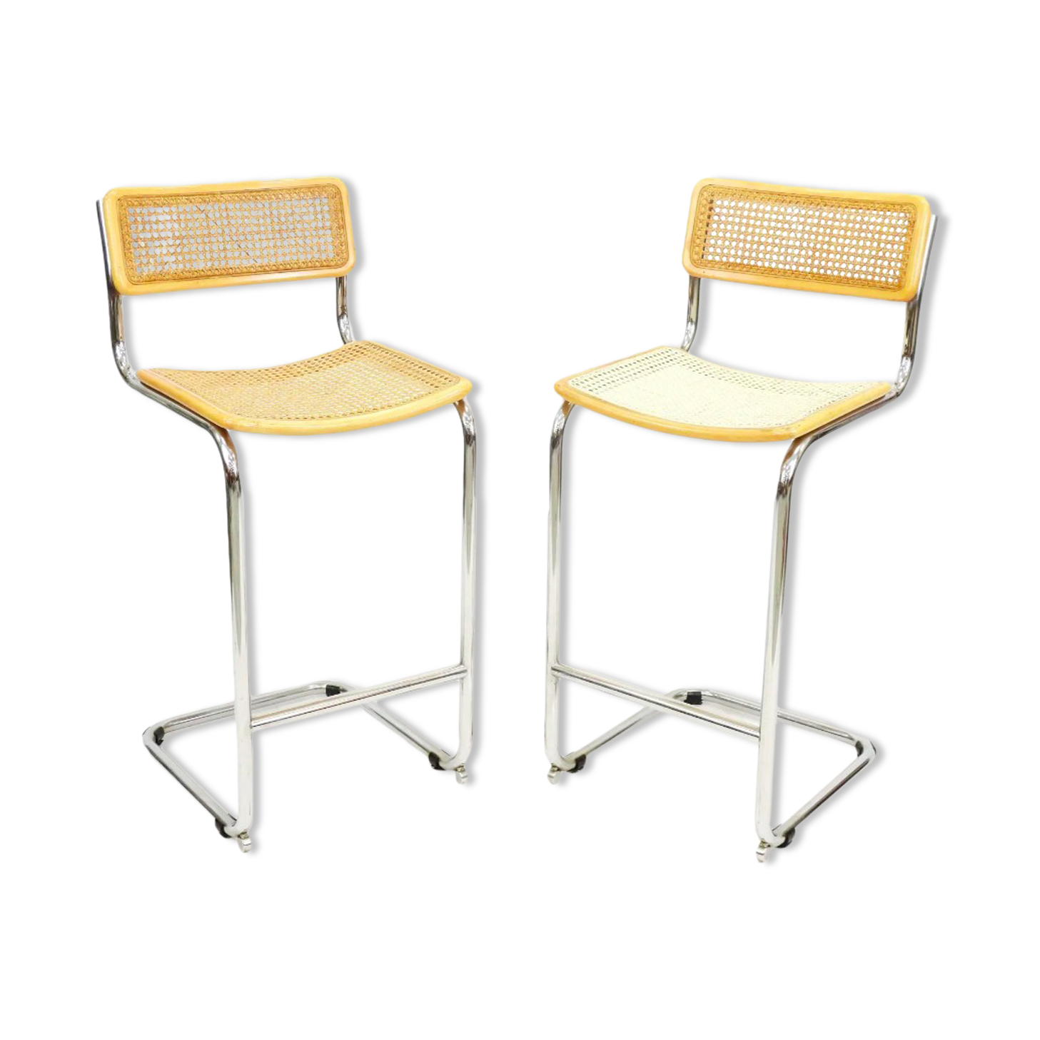 Paire de chaises de bar Cesca par Marcel Breuer Edition 1970