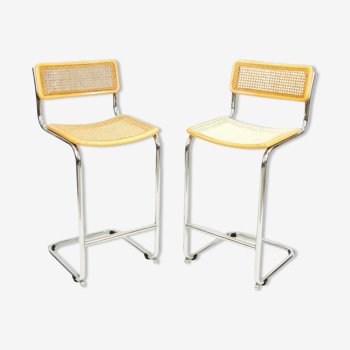 Pair of Cesca bar chairs by Marcel Breuer Edition 1970
