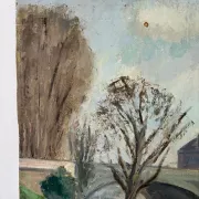 Bridge on the Seine, oil on panel signed A Graves