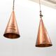 E. S. Horn Hand-hammered copper pendant lamp Denmark 1950s