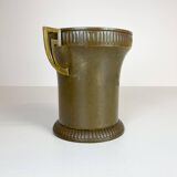 Art Deco champagne cooler in copper and brass with relief patterns, Sweden, 1930s.