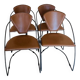 4 chaises de salle à manger en cuir marron Arrben