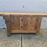 Old two-door fir workshop workbench