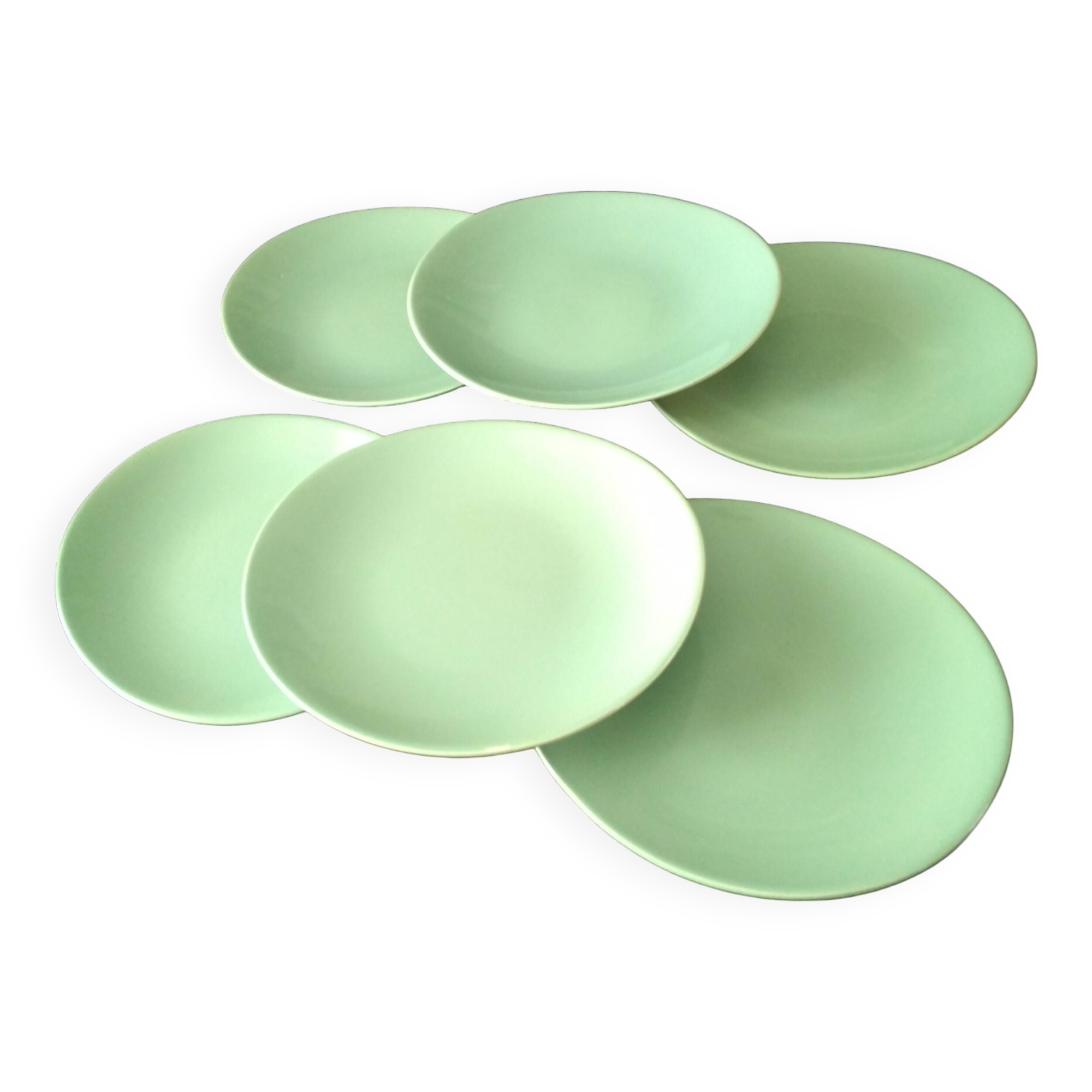 6 Oval flat plates Faïencerie de Salins