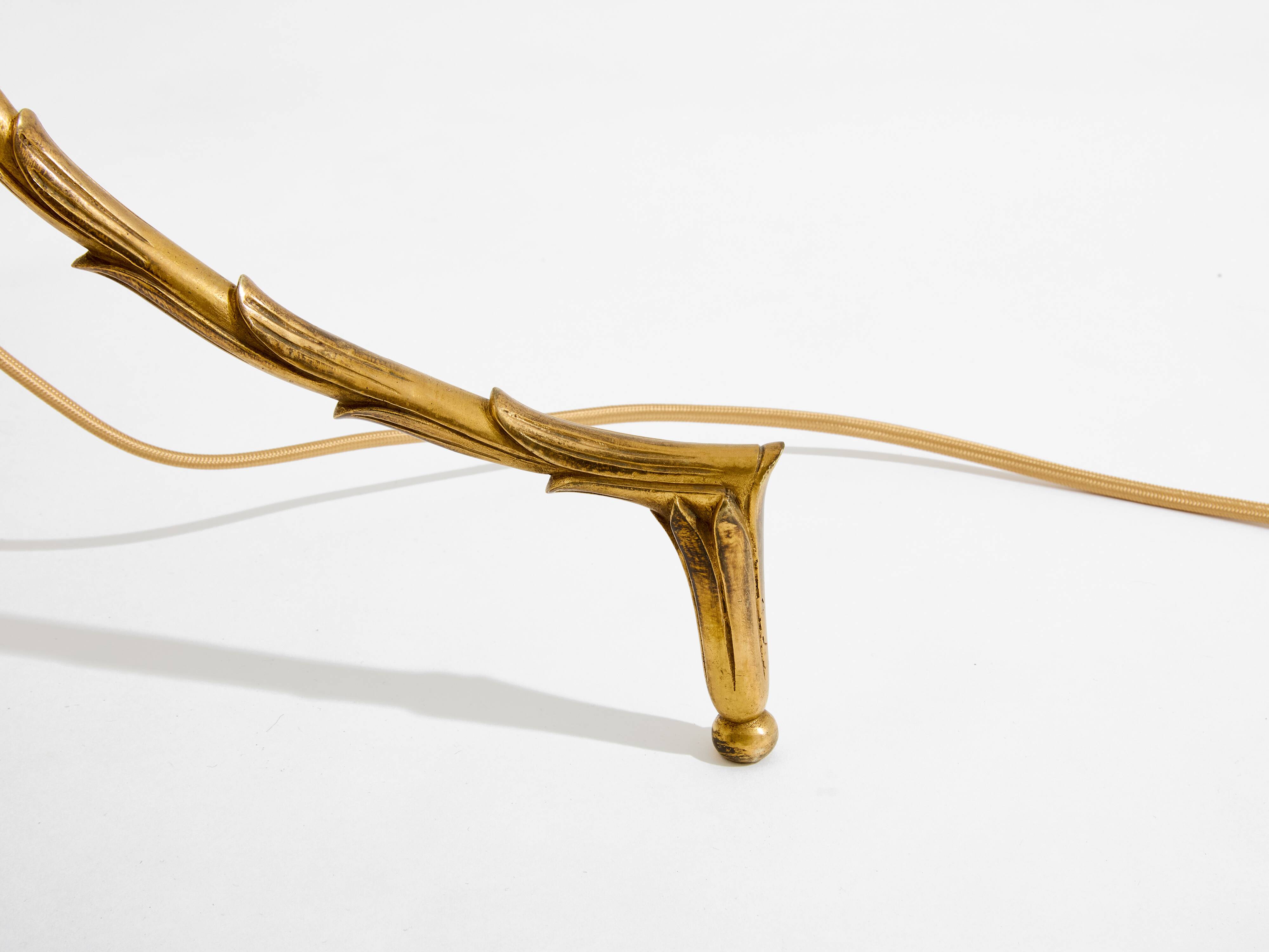 Maison Jansen floor lamp, gilded bronze foliage, circa 1950