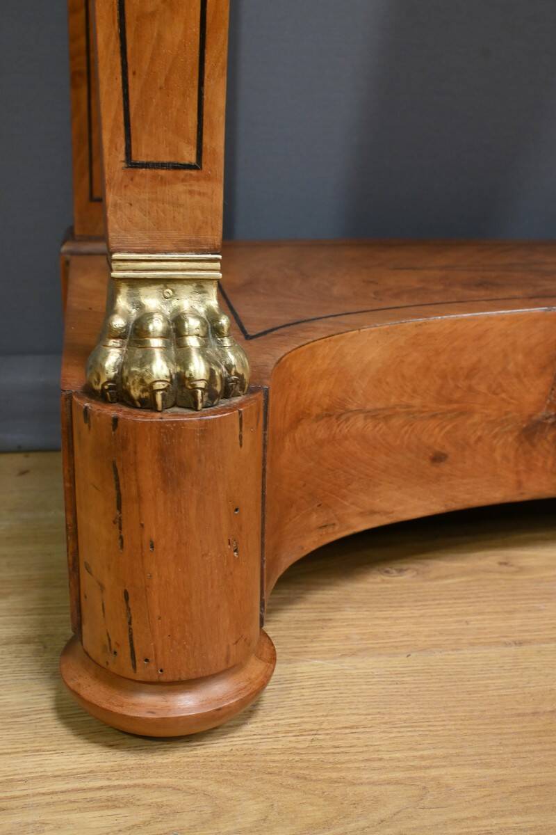 Walnut Burl Console, Restoration Period – Early 19th Century