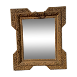 Miroir ancien bois doré sculpté format à suspendre