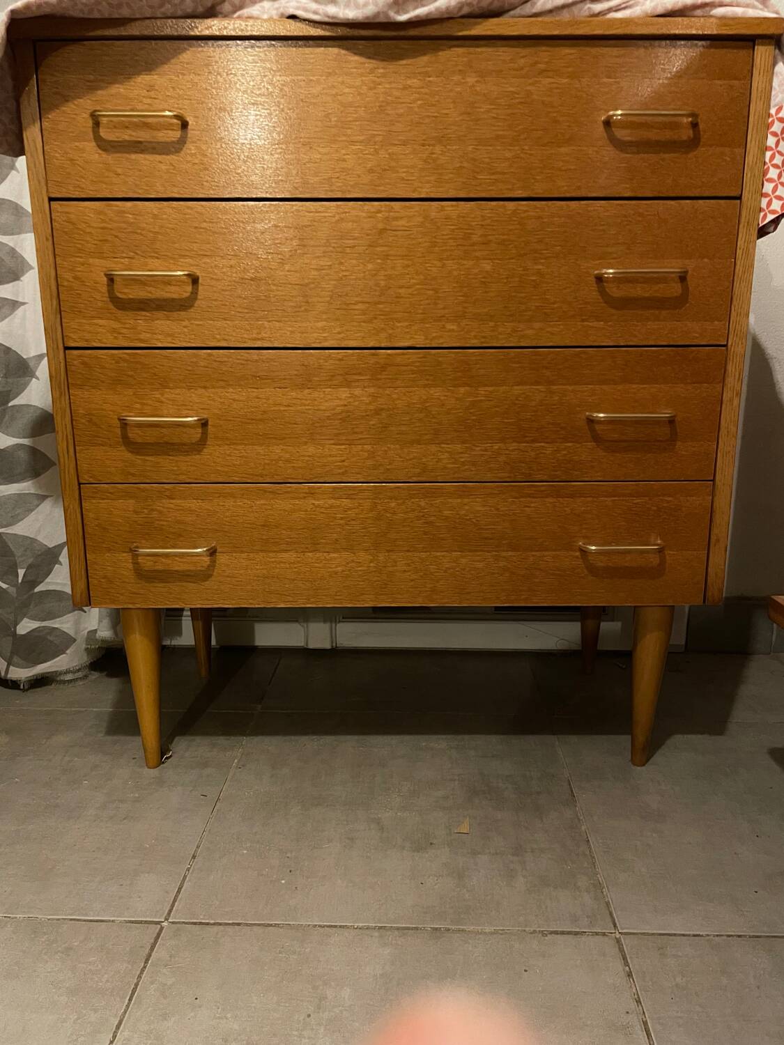 Vintage oak chest of drawers from the 1960s