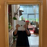 Vintage rattan mirror 45x60cm