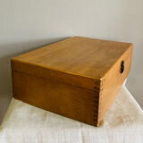 Box with compartments from the 19th century, dovetail mountings, clasp present