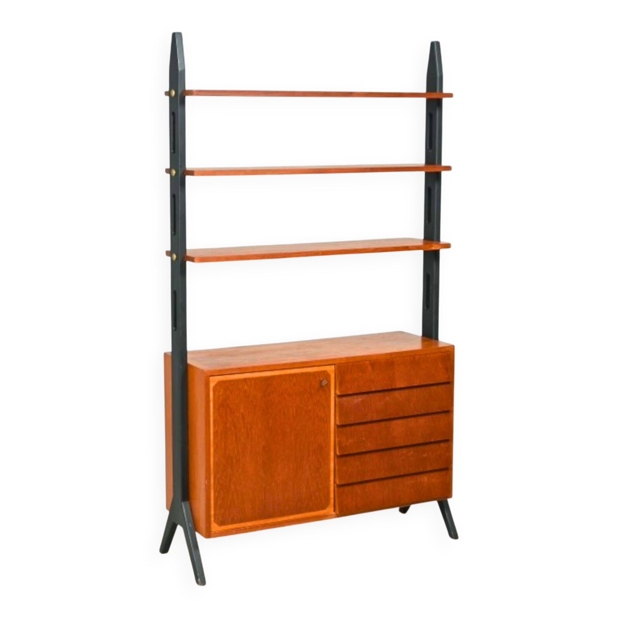 Vintage Scandinavian library Roxen Möbel IKEA in teak Sweden 1960